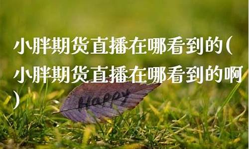 小胖期货直播在哪看到的(胖小胖在哪里直播)_https://www.czytfl.com_期货价格_第1张