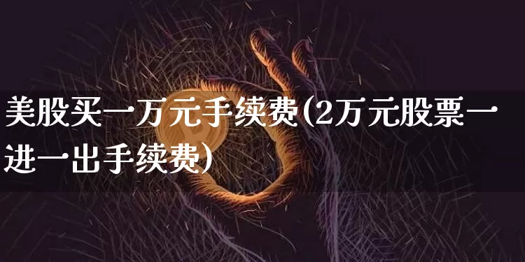 美股买一万元手续费(2万元股票一进一出手续费)_https://www.czytfl.com_期货_第1张
