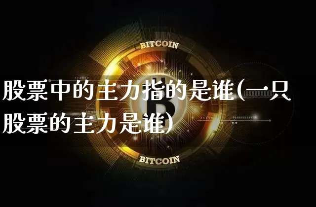 股票中的主力指的是谁(一只股票的主力是谁)_https://www.czytfl.com_期货价格_第1张