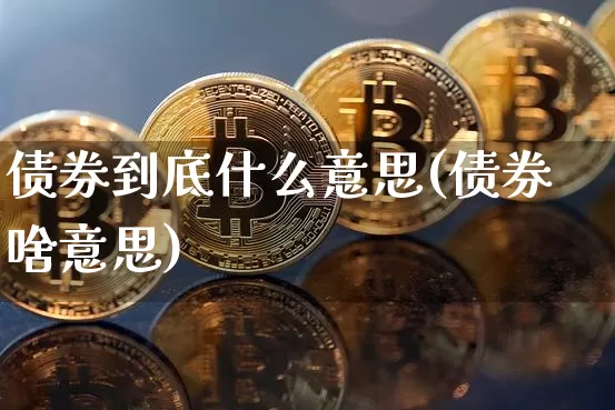 债券到底什么意思(债券啥意思)_https://www.czytfl.com_期货行情_第1张