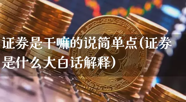 证券是干嘛的说简单点(证券是什么大白话解释)_https://www.czytfl.com_期货走势_第1张