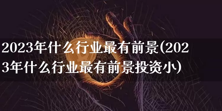 2023年什么行业最有前景(2023年什么行业最有前景投资小)_https://www.czytfl.com_期货行情_第1张
