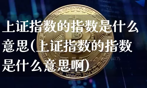 上证指数的指数是什么意思(上证指数的指数是什么意思啊)_https://www.czytfl.com_期货行情_第1张