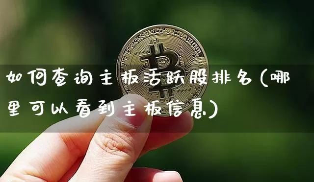 如何查询主板活跃股排名(哪里可以看到主板信息)_https://www.czytfl.com_期货_第1张