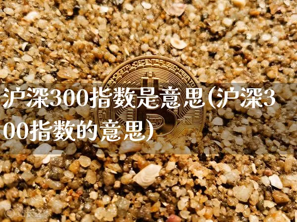 沪深300指数是意思(沪深300指数的意思)_https://www.czytfl.com_期货_第1张