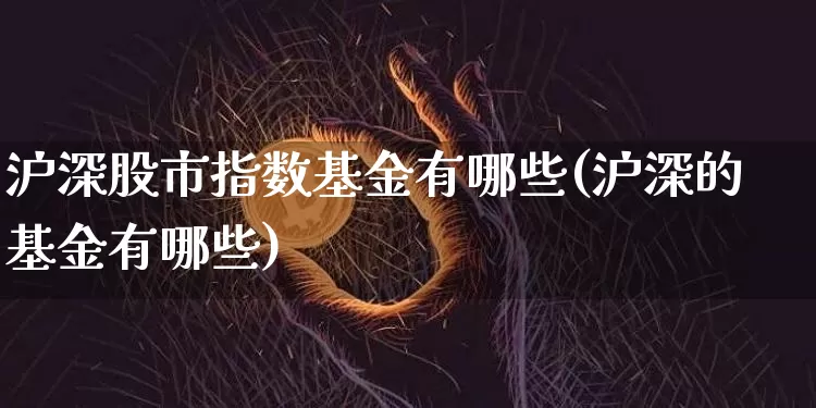 沪深股市指数基金有哪些(沪深的基金有哪些)_https://www.czytfl.com_期货价格_第1张