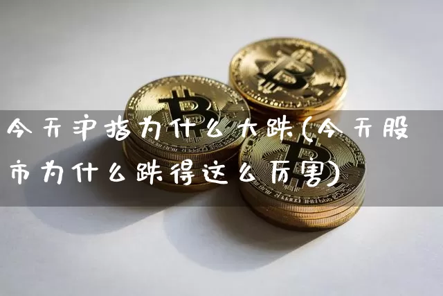 今天沪指为什么大跌(今天股市为什么跌得这么厉害)_https://www.czytfl.com_期货价格_第1张