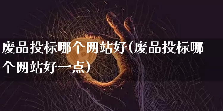 废品投标哪个网站好(废品投标哪个网站好一点)_https://www.czytfl.com_期货_第1张