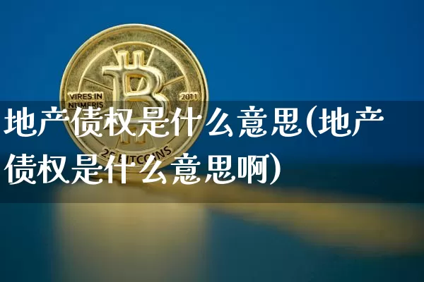 地产债权是什么意思(地产债权是什么意思啊)_https://www.czytfl.com_期货价格_第1张