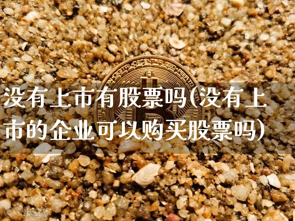 没有上市有股票吗(没有上市的企业可以购买股票吗)_https://www.czytfl.com_期货行情_第1张