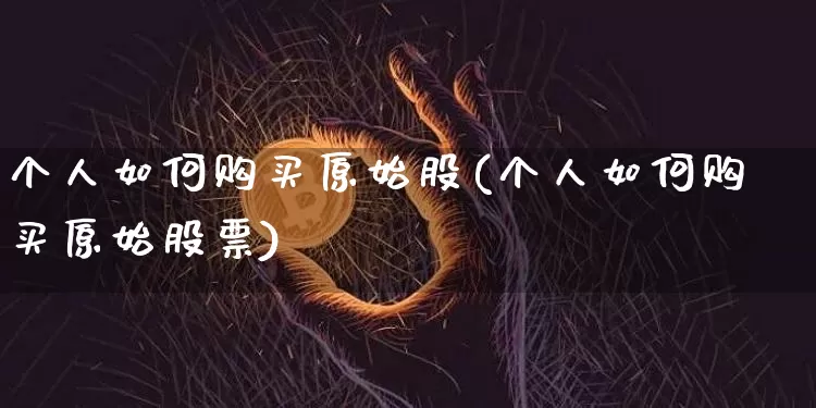 个人如何购买原始股(个人如何购买原始股票)_https://www.czytfl.com_期货走势_第1张