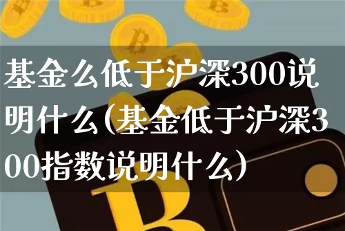 基金么低于沪深300说明什么(基金低于沪深300指数说明什么)_https://www.czytfl.com_期货走势_第1张