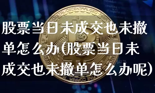 股票当日未成交也未撤单怎么办(股票当日未成交也未撤单怎么办呢)_https://www.czytfl.com_期货_第1张