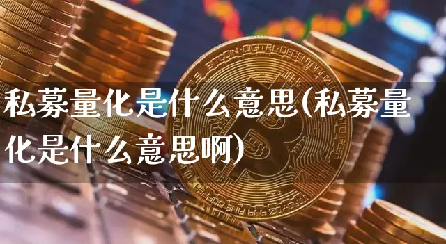 私募量化是什么意思(私募量化是什么意思啊)_https://www.czytfl.com_期货走势_第1张