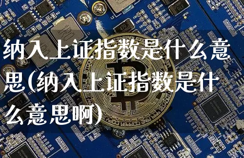 纳入上证指数是什么意思(纳入上证指数是什么意思啊)_https://www.czytfl.com_期货_第1张
