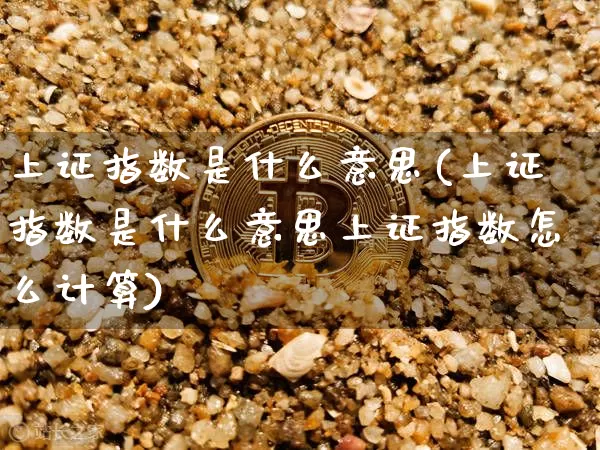 上证指数是什么意思(上证指数是什么意思上证指数怎么计算)_https://www.czytfl.com_期货_第1张